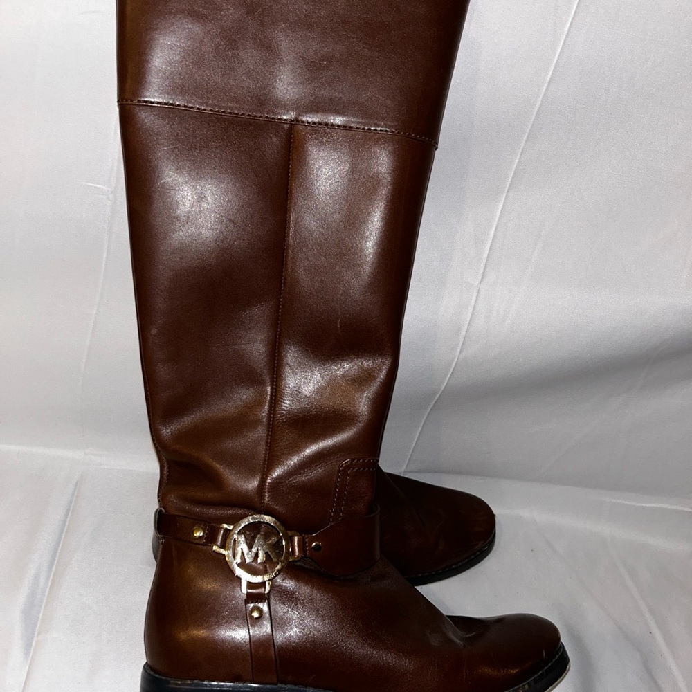 Michael Kors Brown Leather Riding Boots Women’s Size 7 | Designer Equestrian